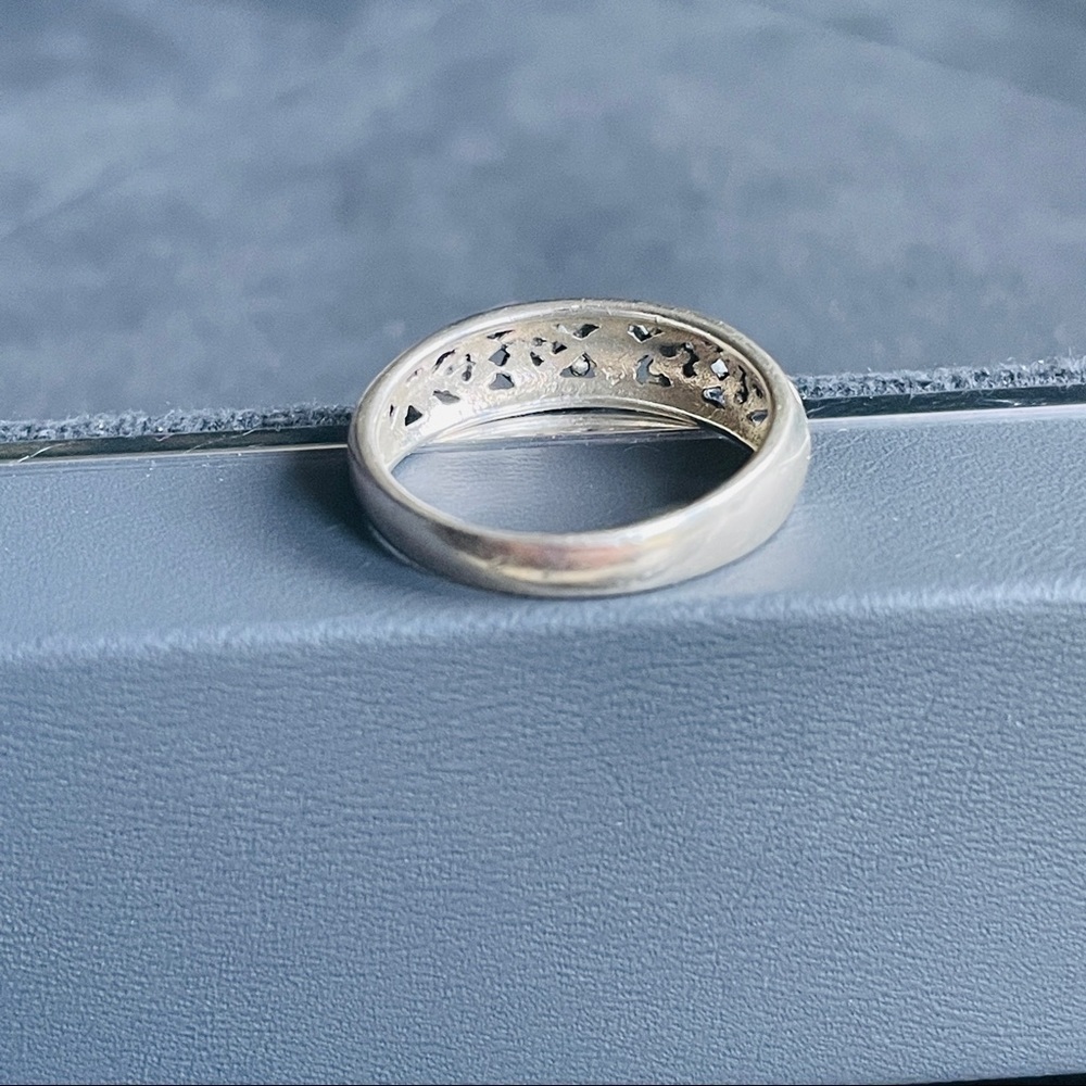 FILIGREE OPEN WORK STERLING SILVER STACKABLE BAND RING - Picture 5 of 10